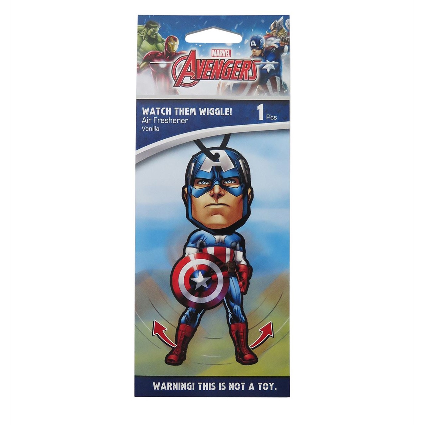 Captain America Wiggle Vanilla Air Freshener, Blue