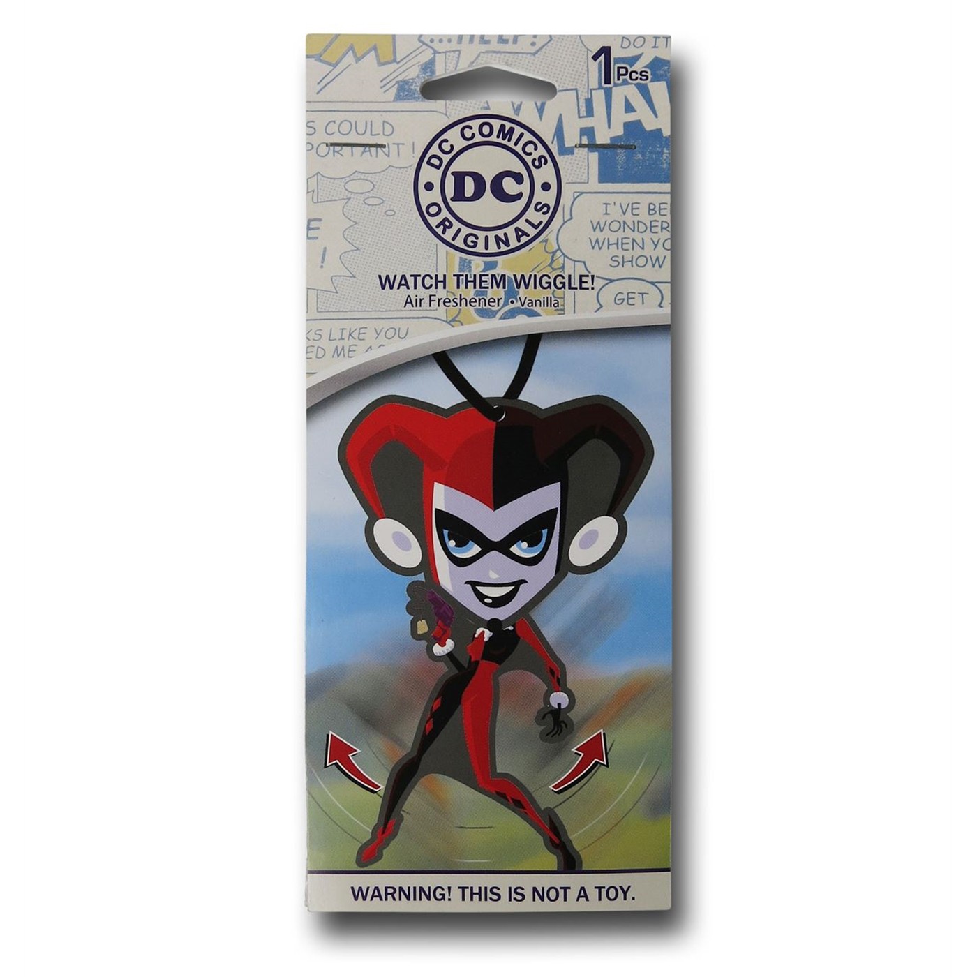 Harley Quinn Wiggle Vanilla Air Freshener, Red