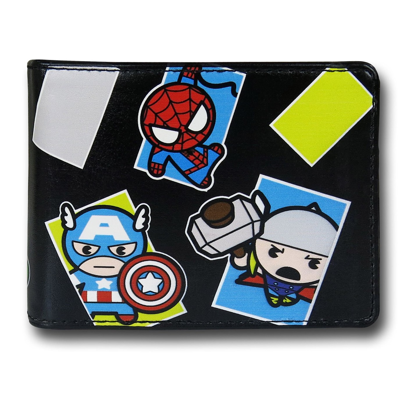 Avengers Kawaii Squares Bi-Fold Wallet, Black