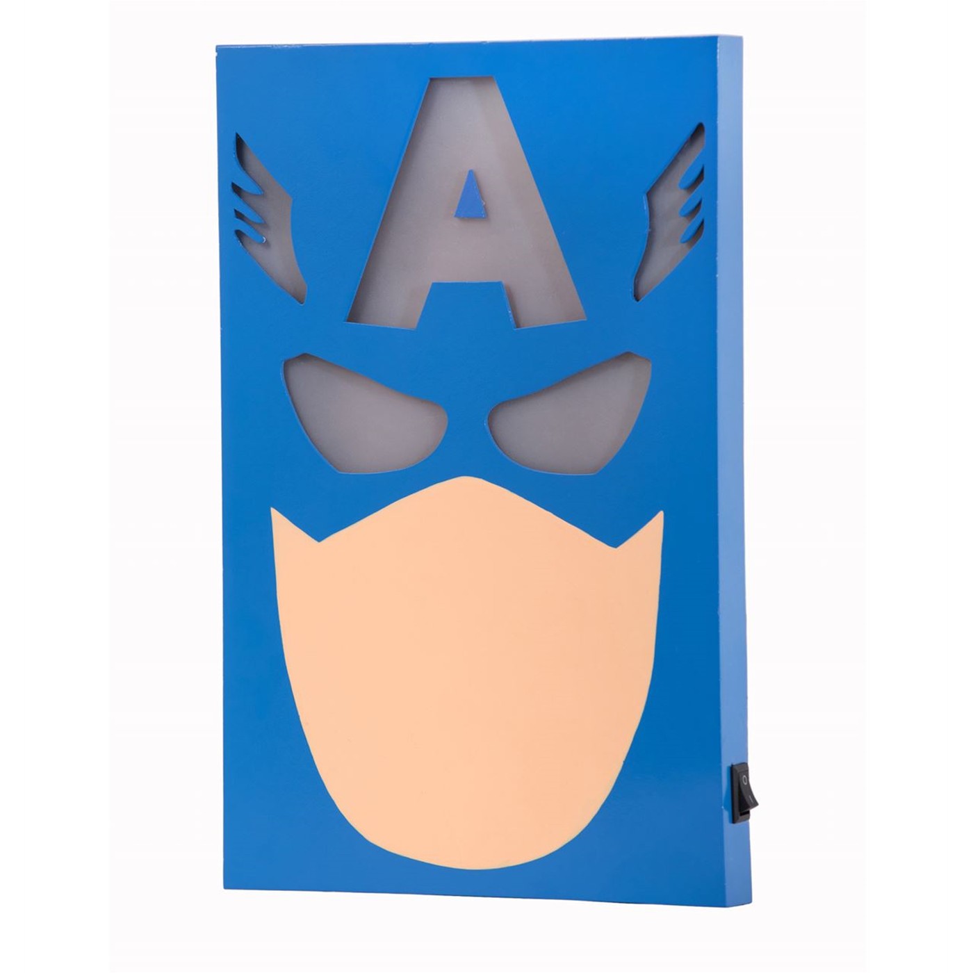 Captain America Minimalist LED MDF Box Art, Blue