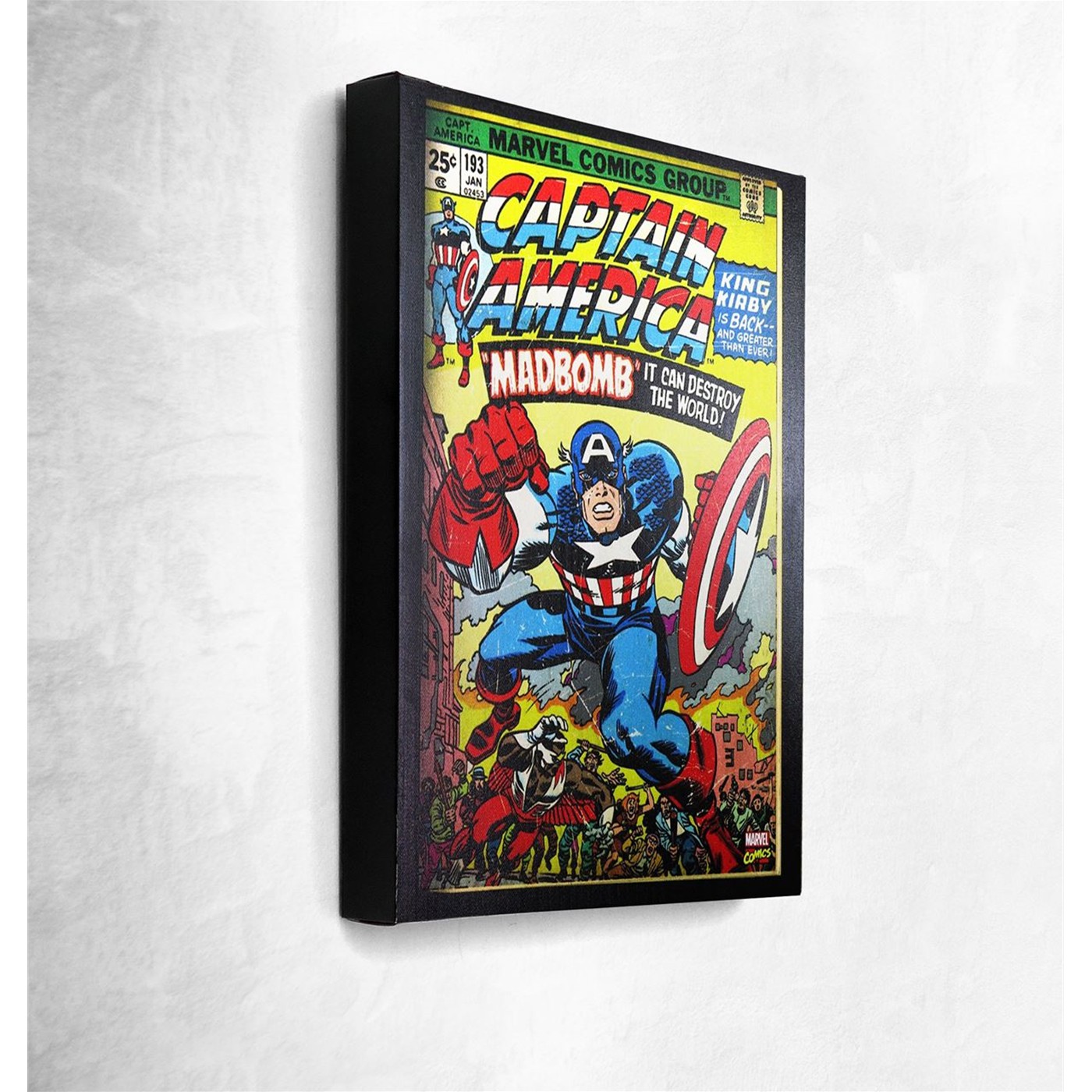 Captain America Madbomb Artwork Canvas, Yellow