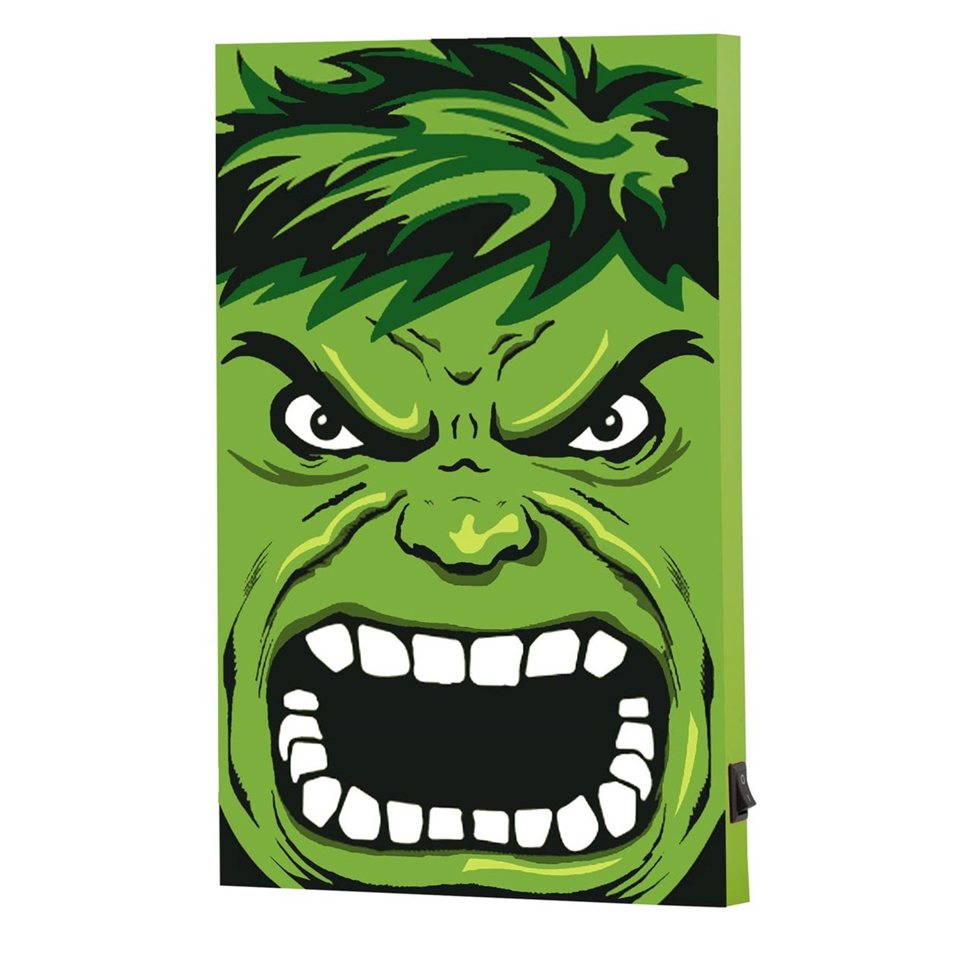 Hulk Angry Face LED MDF Box Art, Green