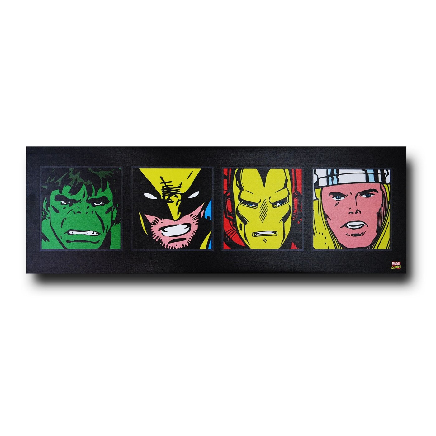 Marvel Face Blocks Artwork Canvas, Black
