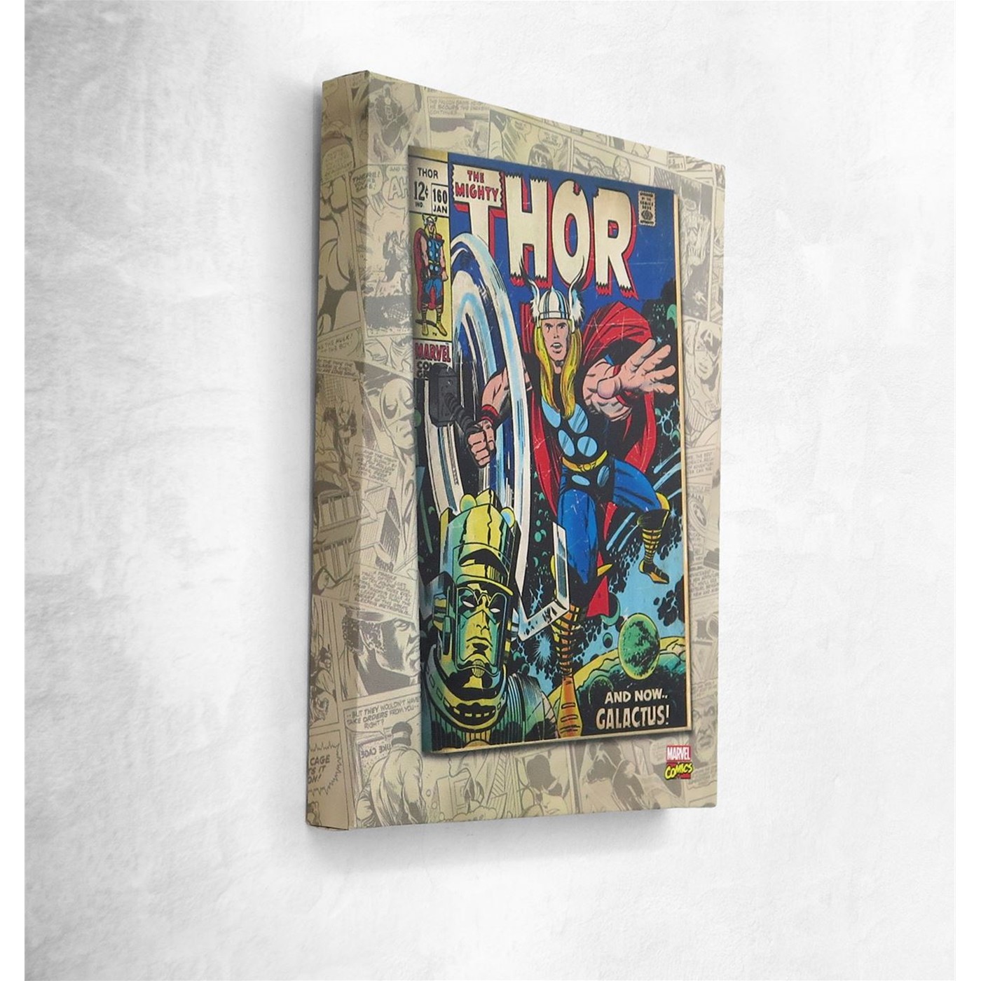 Thor Cosmic Artwork Canvas, Black