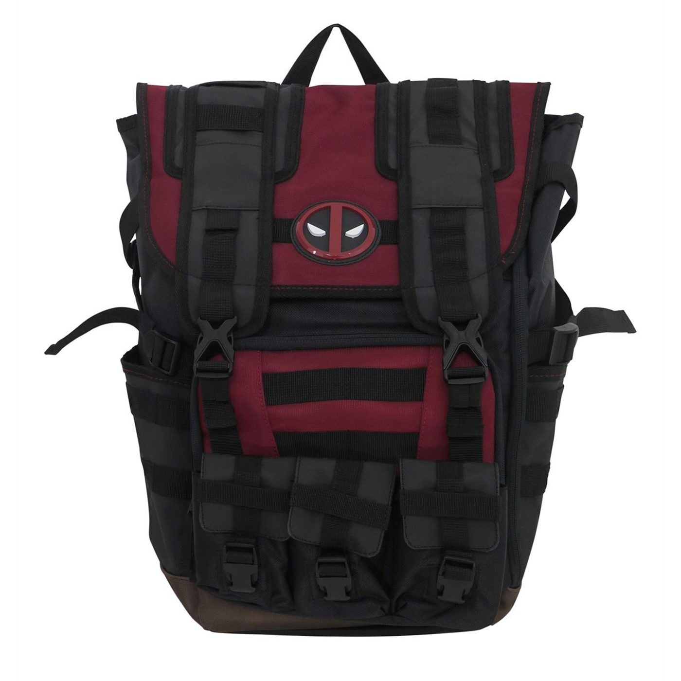 Deadpool Tactical Roll Top Laptop Backpack, Red