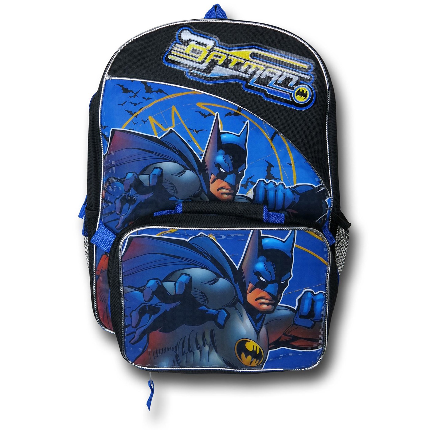Batman Kids Backpack w/ Detachable Lunch Bag, Blue