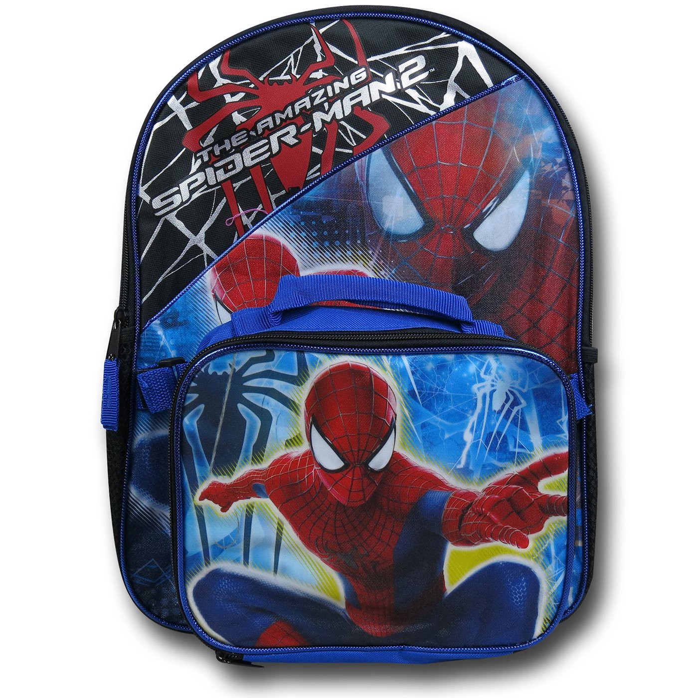 Spiderman Kids Backpack w/ Detachable Soft Lunch Box, Blue