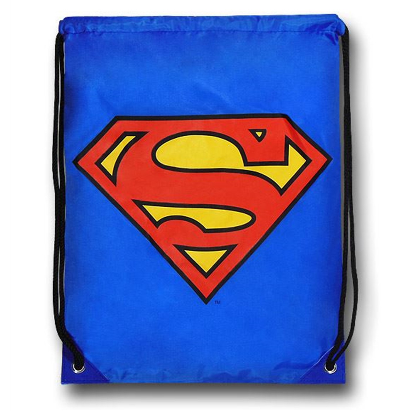 Superman Face Hooded Symbol Backsack, Blue
