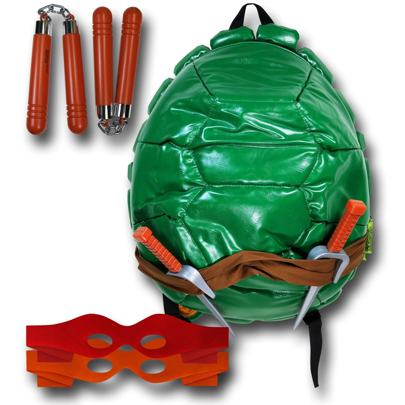 TMNT Turtle Shell Backpack with Masks & Weapons, Green