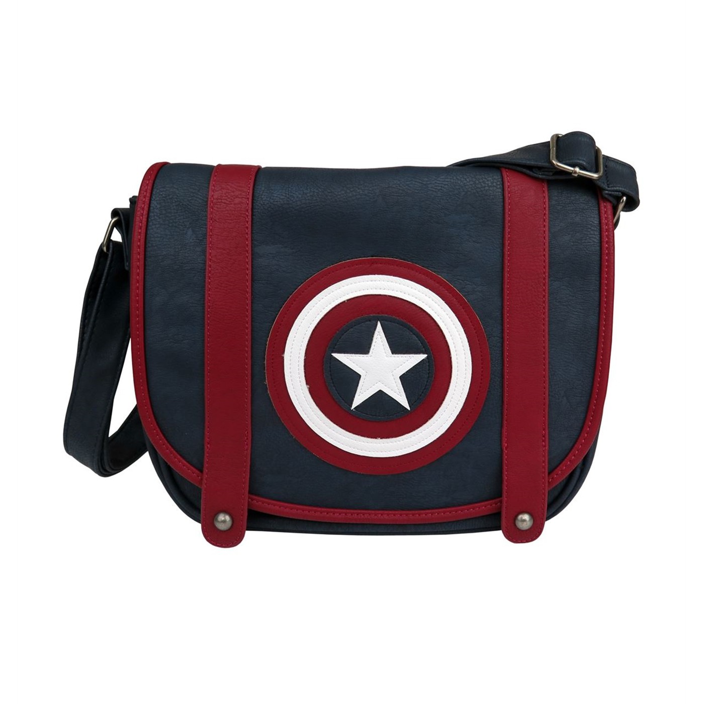 Captain America Faux Leather Cross Body Handbag, Blue