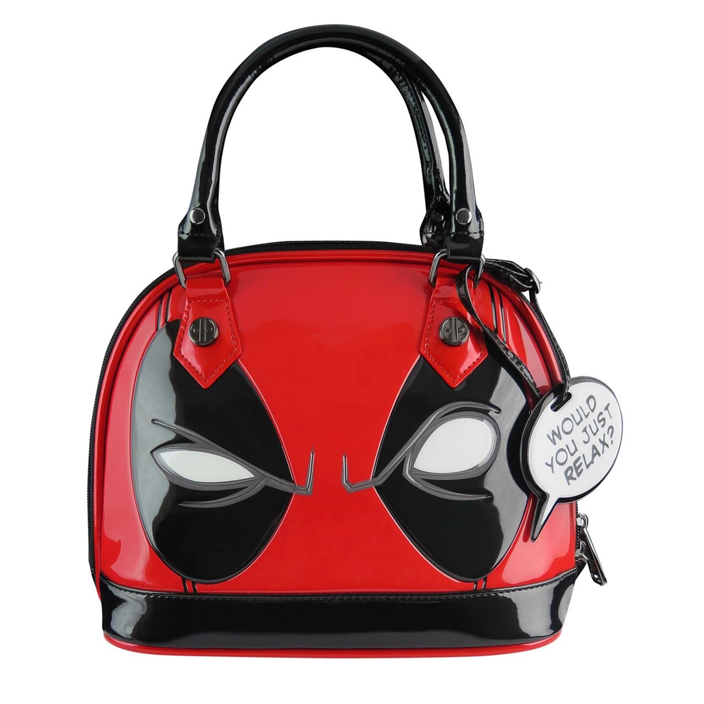 Deadpool Patent Leather Loungefly Handbag with Charm, Red