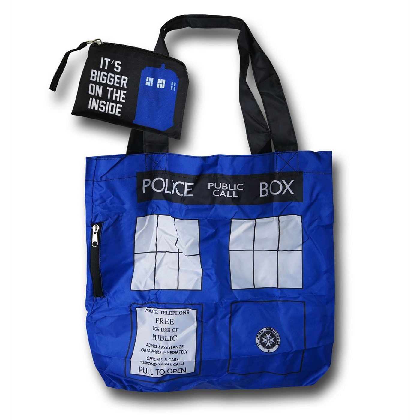 Doctor Who Tardis Packable Tote Bag, Blue