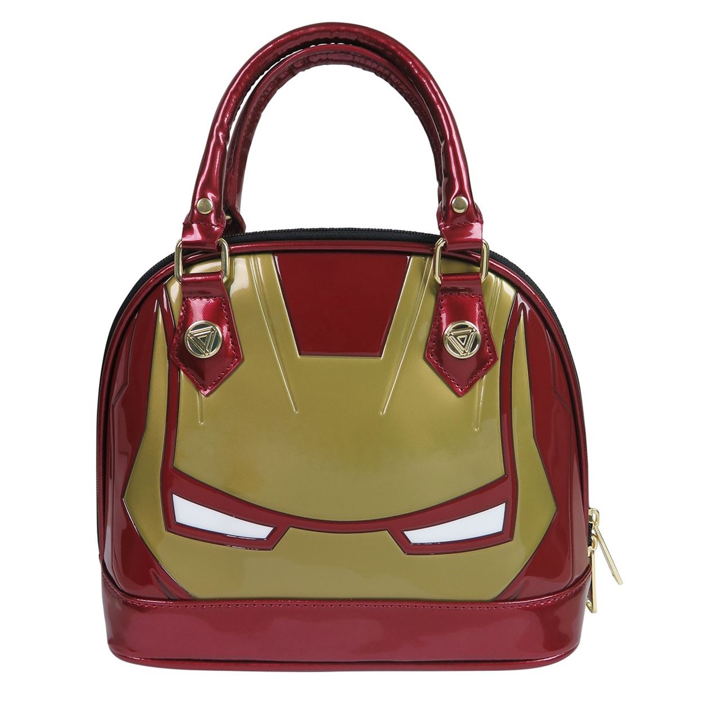 Iron Man Helmet Patent Leather Loungefly Dome Handbag, Red