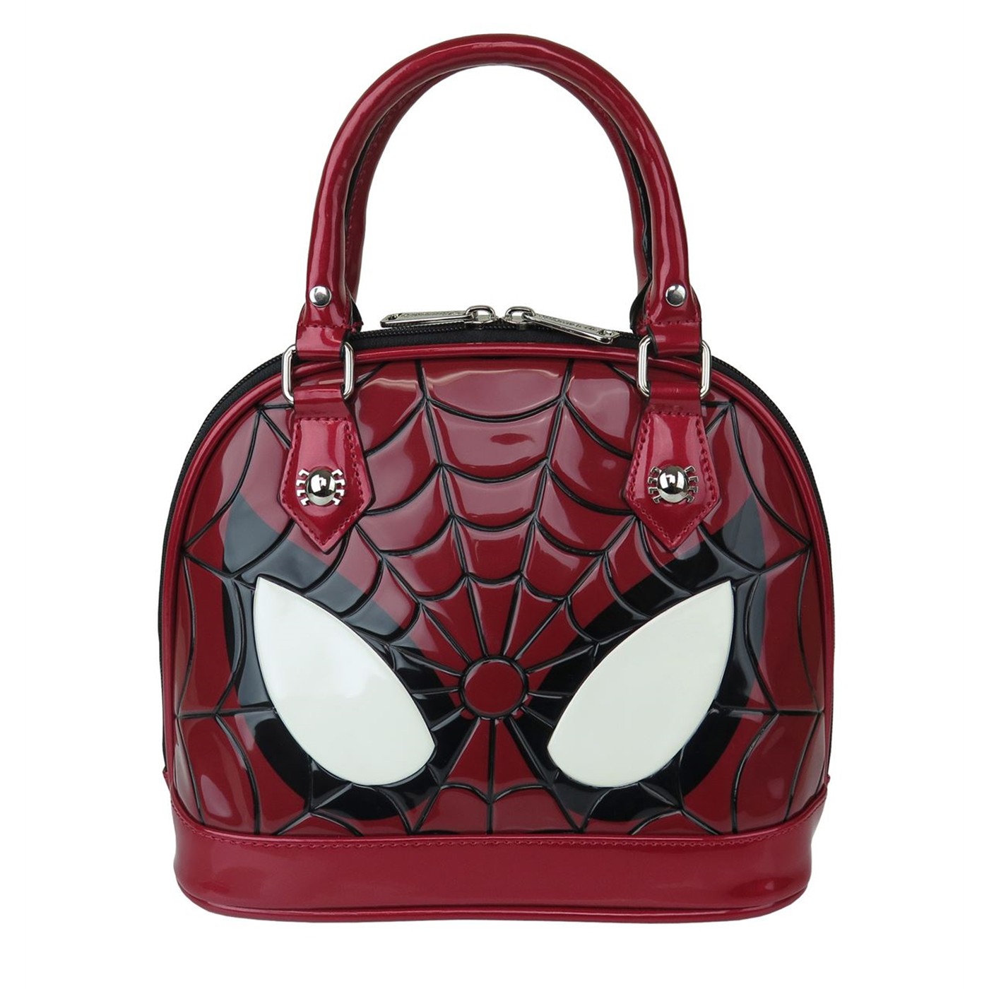 Spiderman Patent Leather Dome Handbag, Red