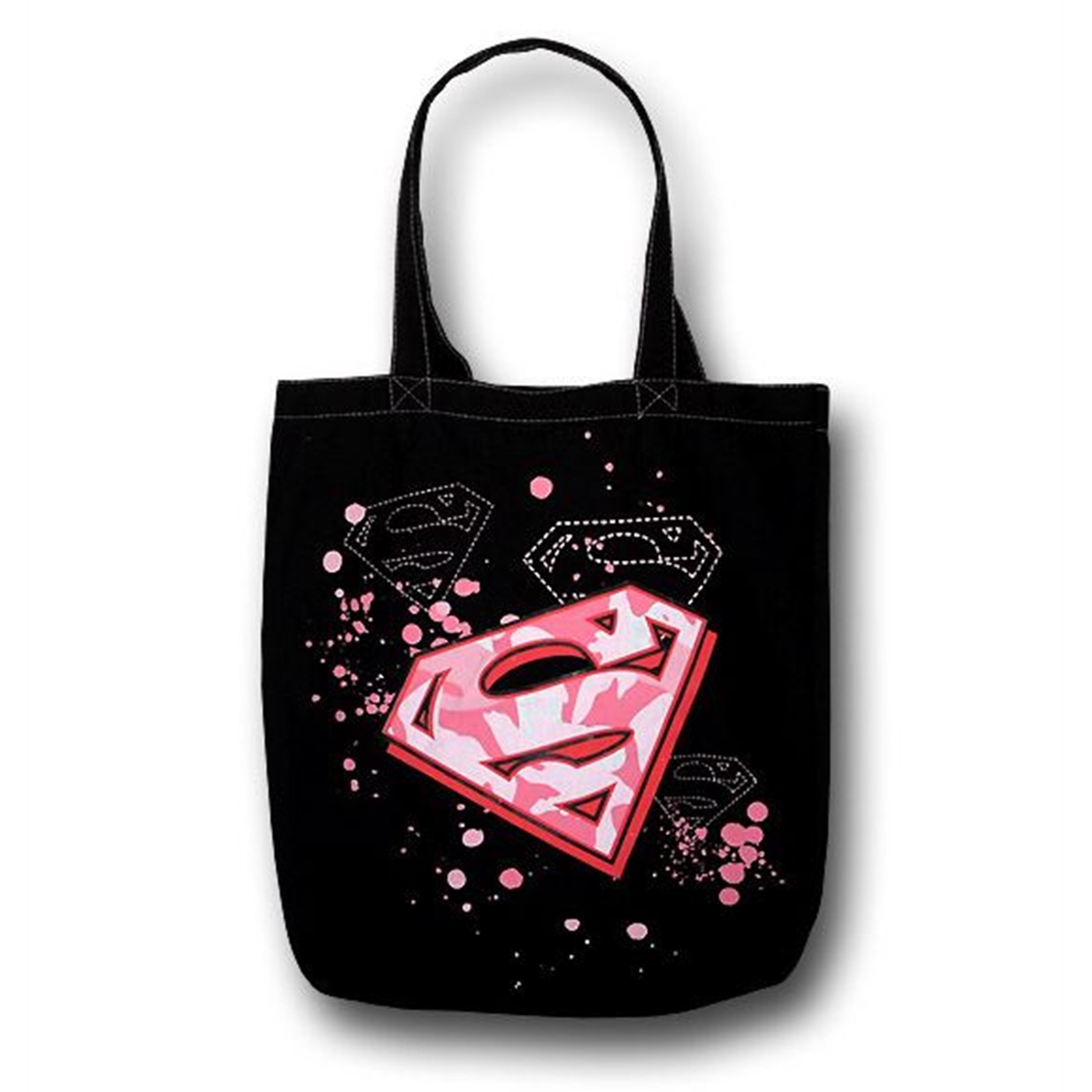 Supergirl Splatter Symbol Black Handbag, Black