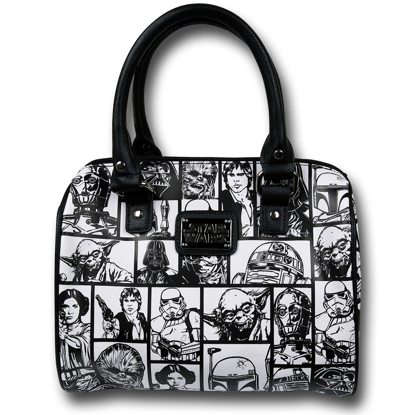 Star Wars Grid Faux Leather Bowler Women's Purse, White