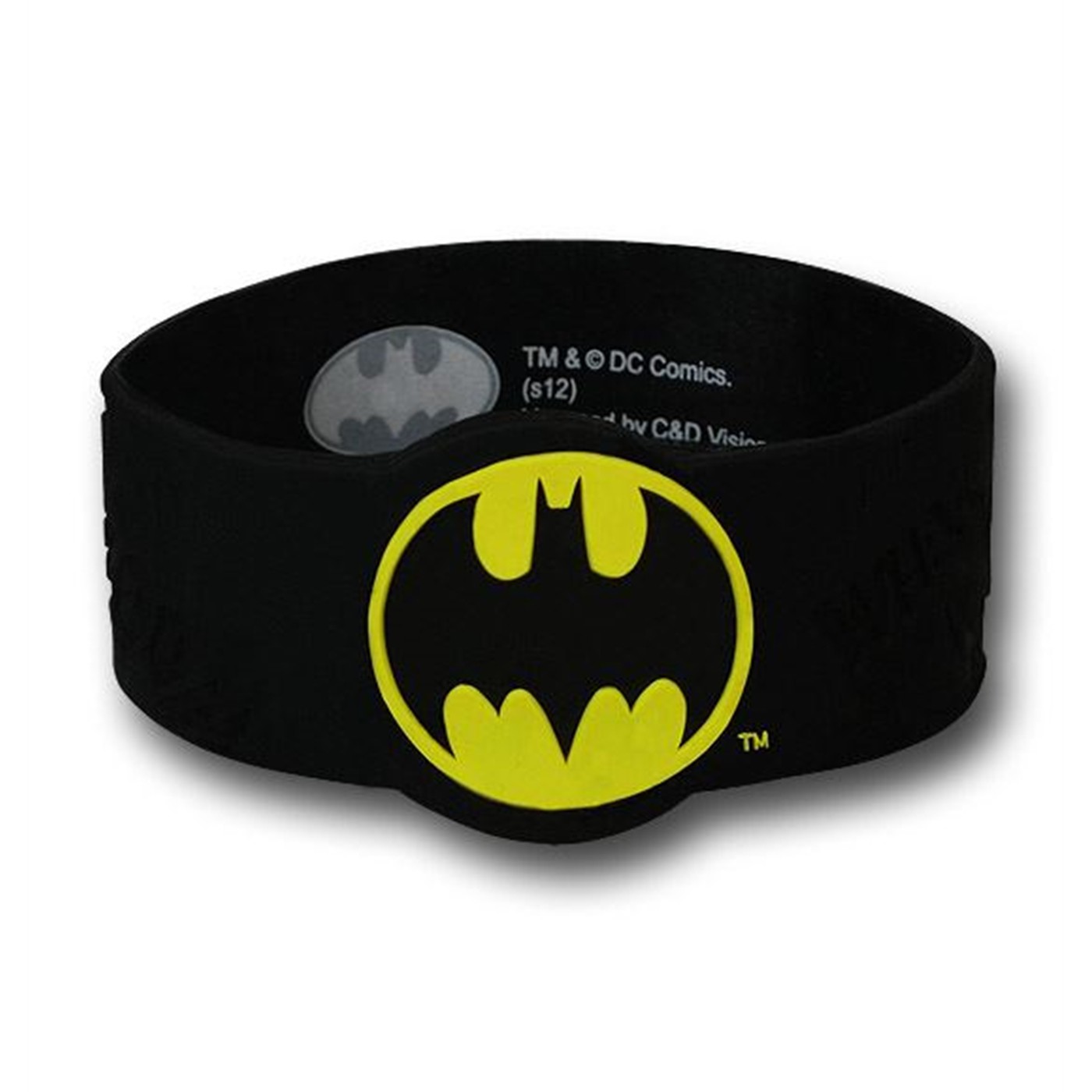 Batman Symbol Molded Rubber Wristband, Black