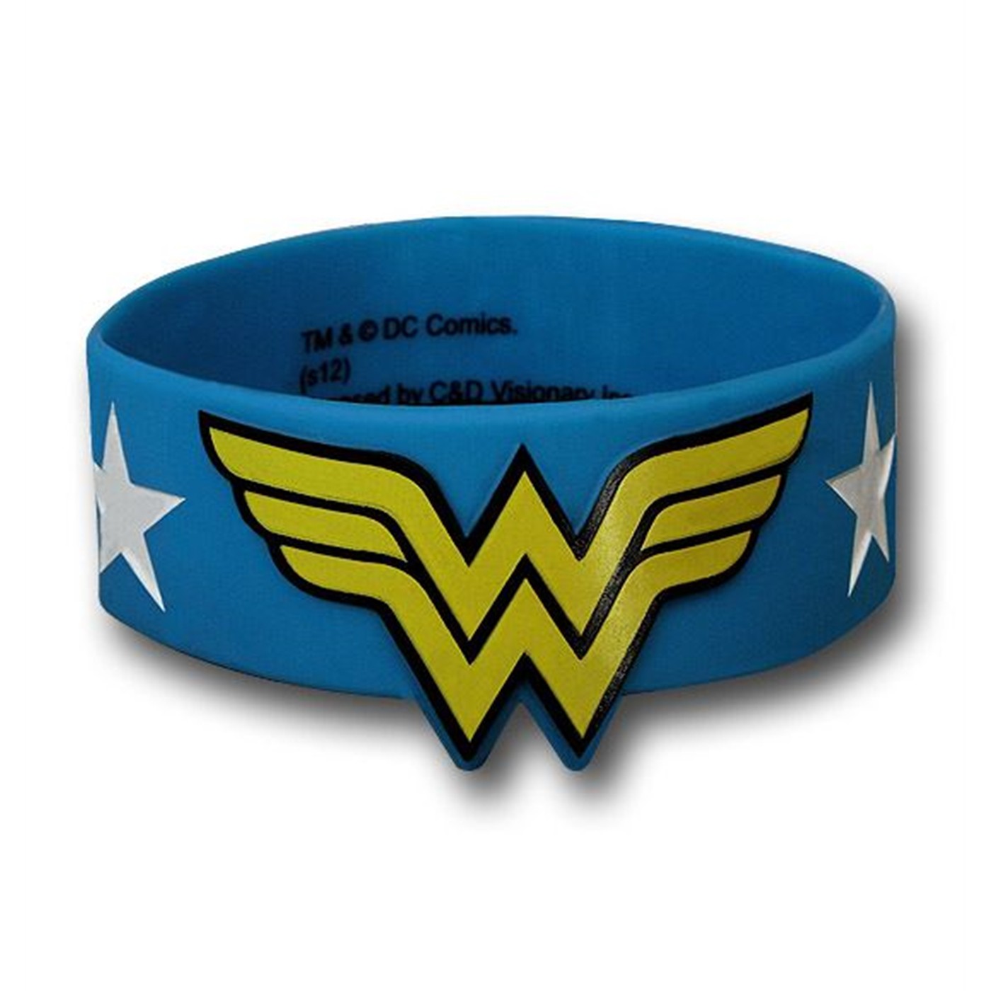 Wonder Woman Symbol Molded Rubber Wristband, Blue