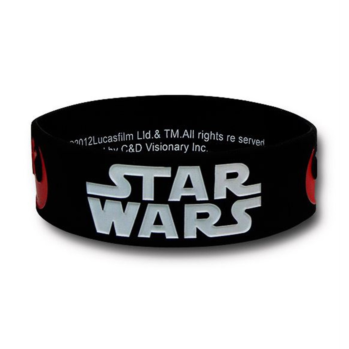 Star Wars Empire and Rebel Symbol Rubber Wristband, Black
