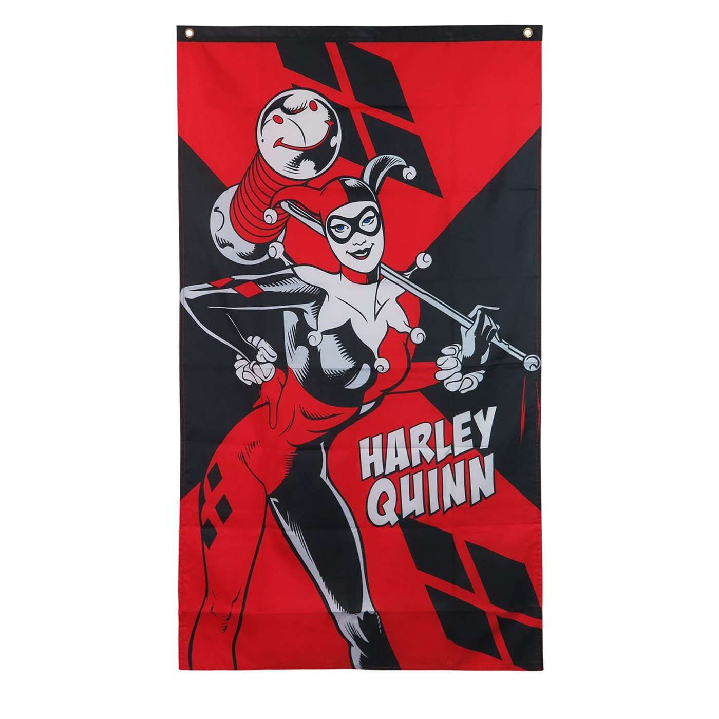 Harley Quinn Mallet Fabric Banner, Red