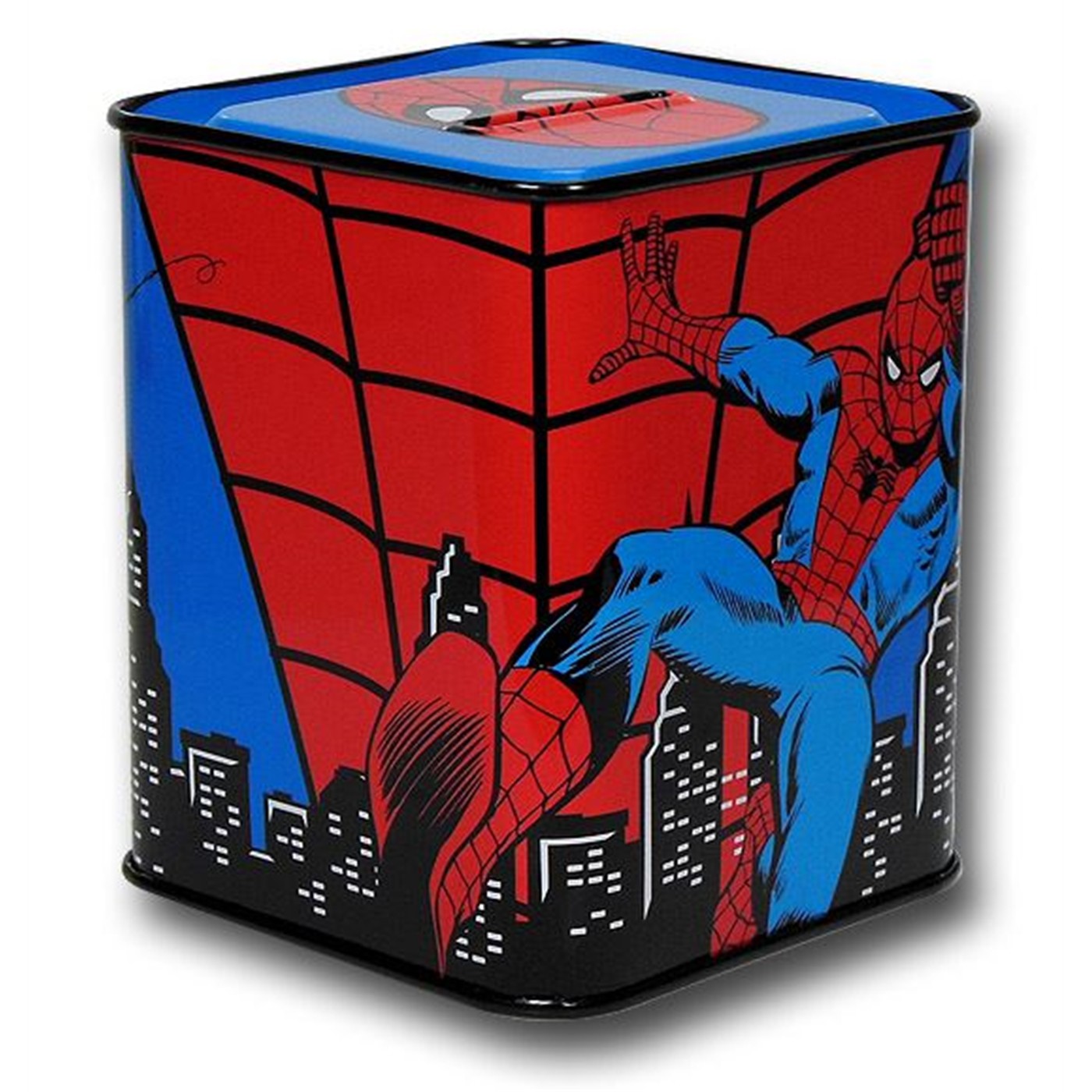 Spiderman Swinging Tin Bank, Red