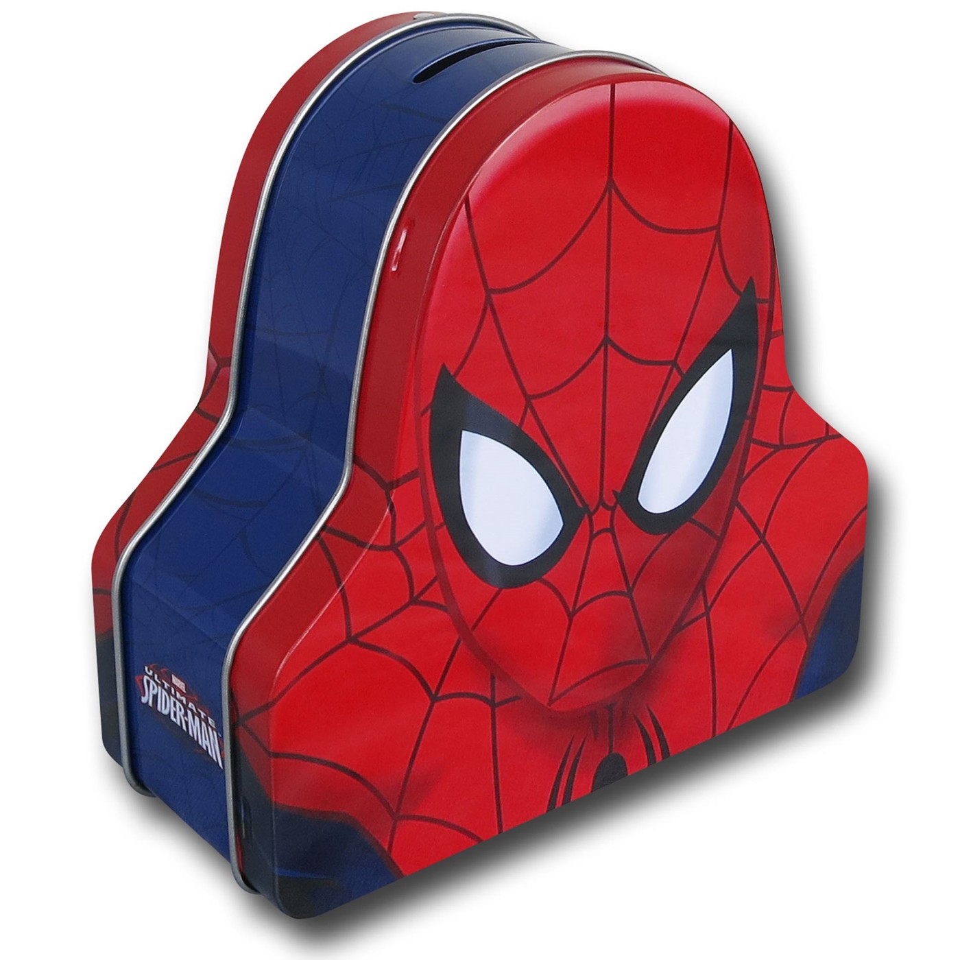 Spiderman Head Tin Bank, Red