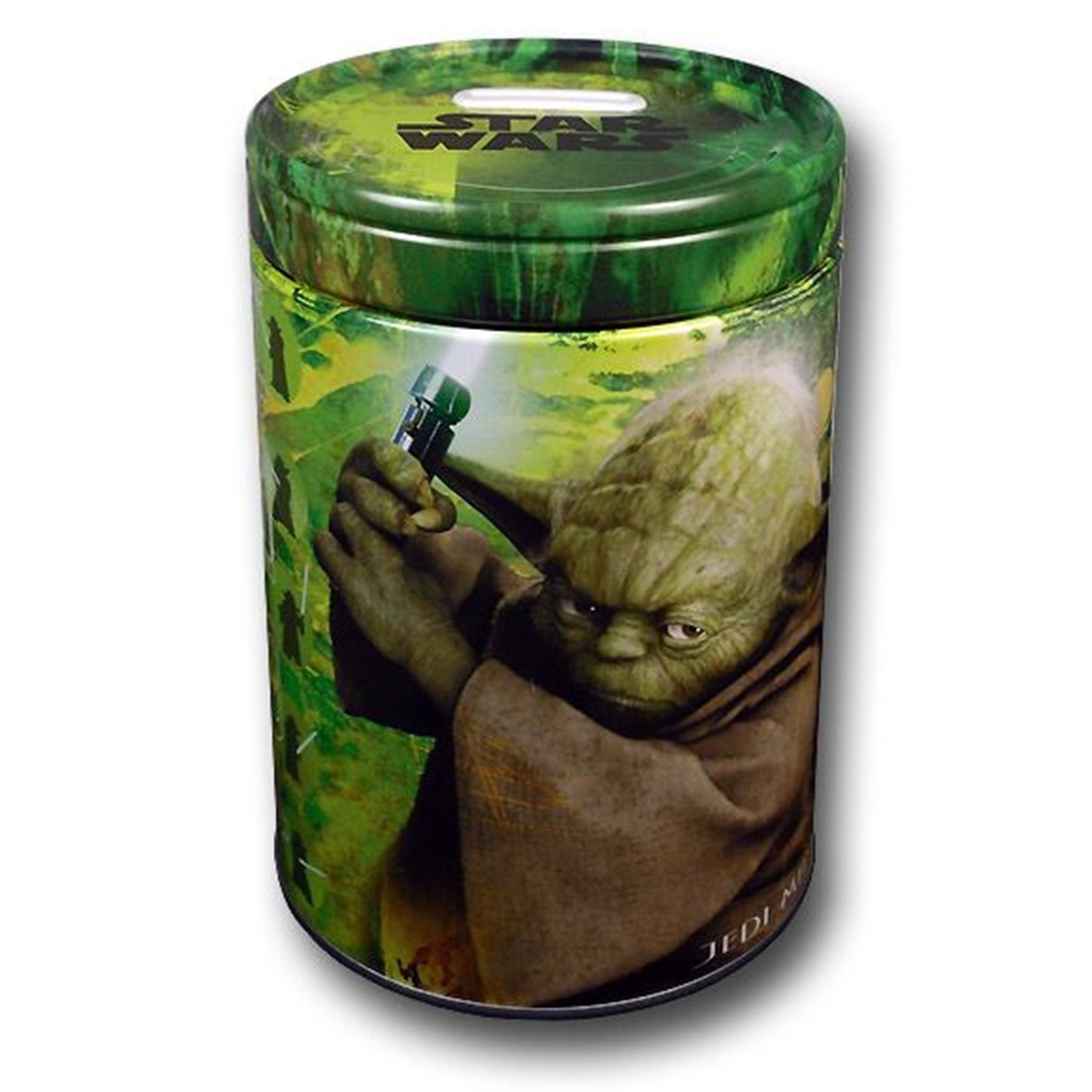 Star Wars Yoda Tin Can Coin Bank, Green