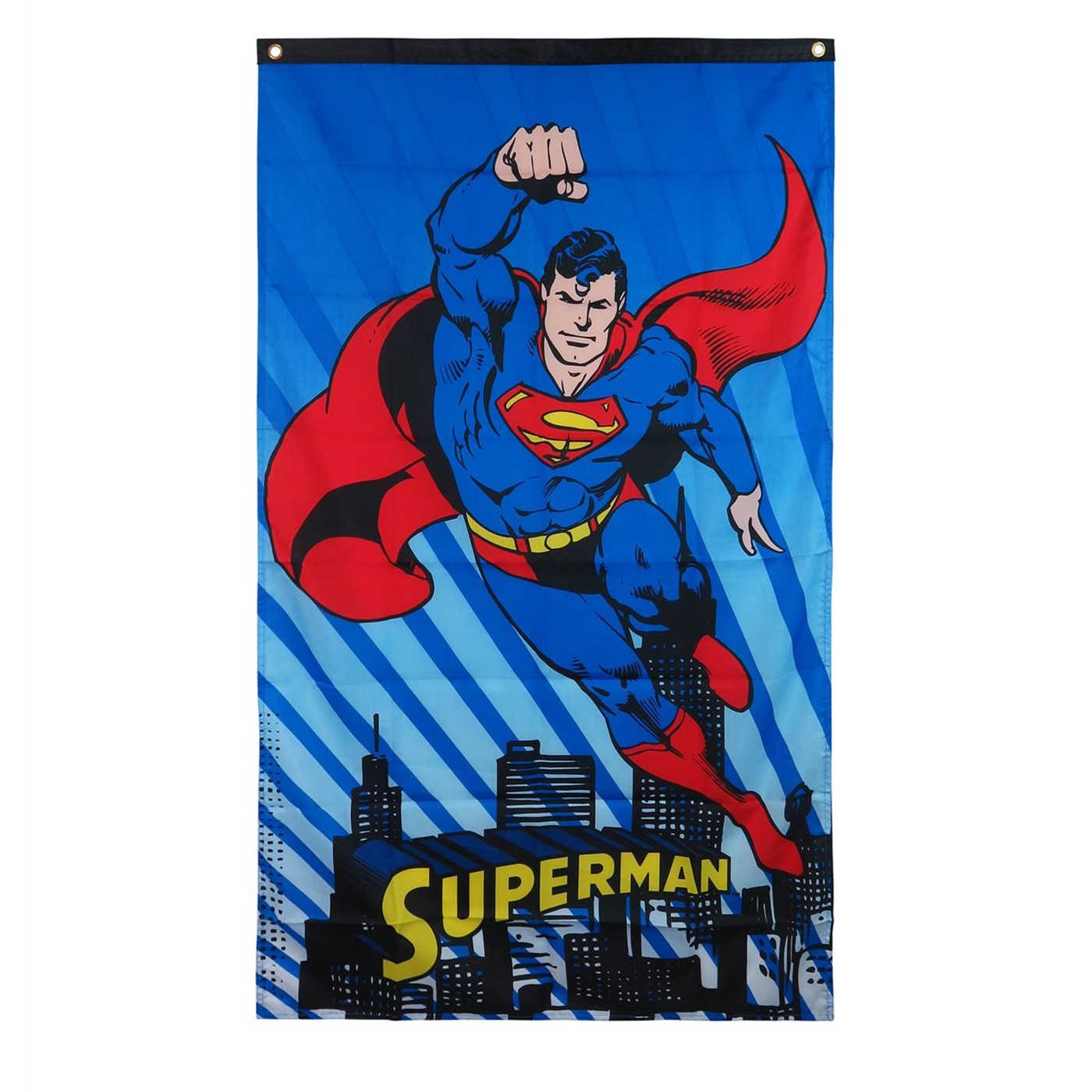 Superman Flying Fabric Banner, Blue