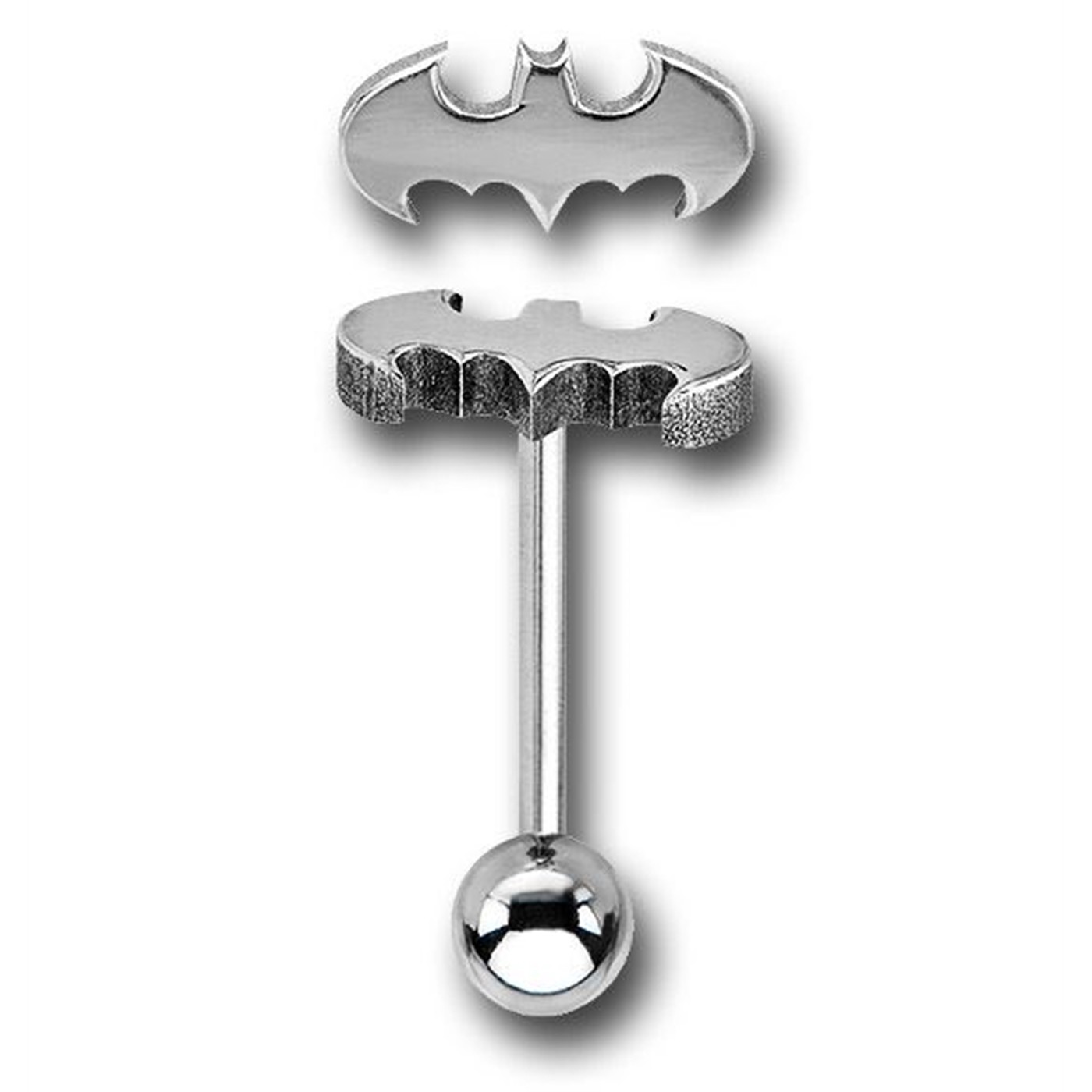 Batman Die-Cut 316L Surgical Steel Barbell, Grey