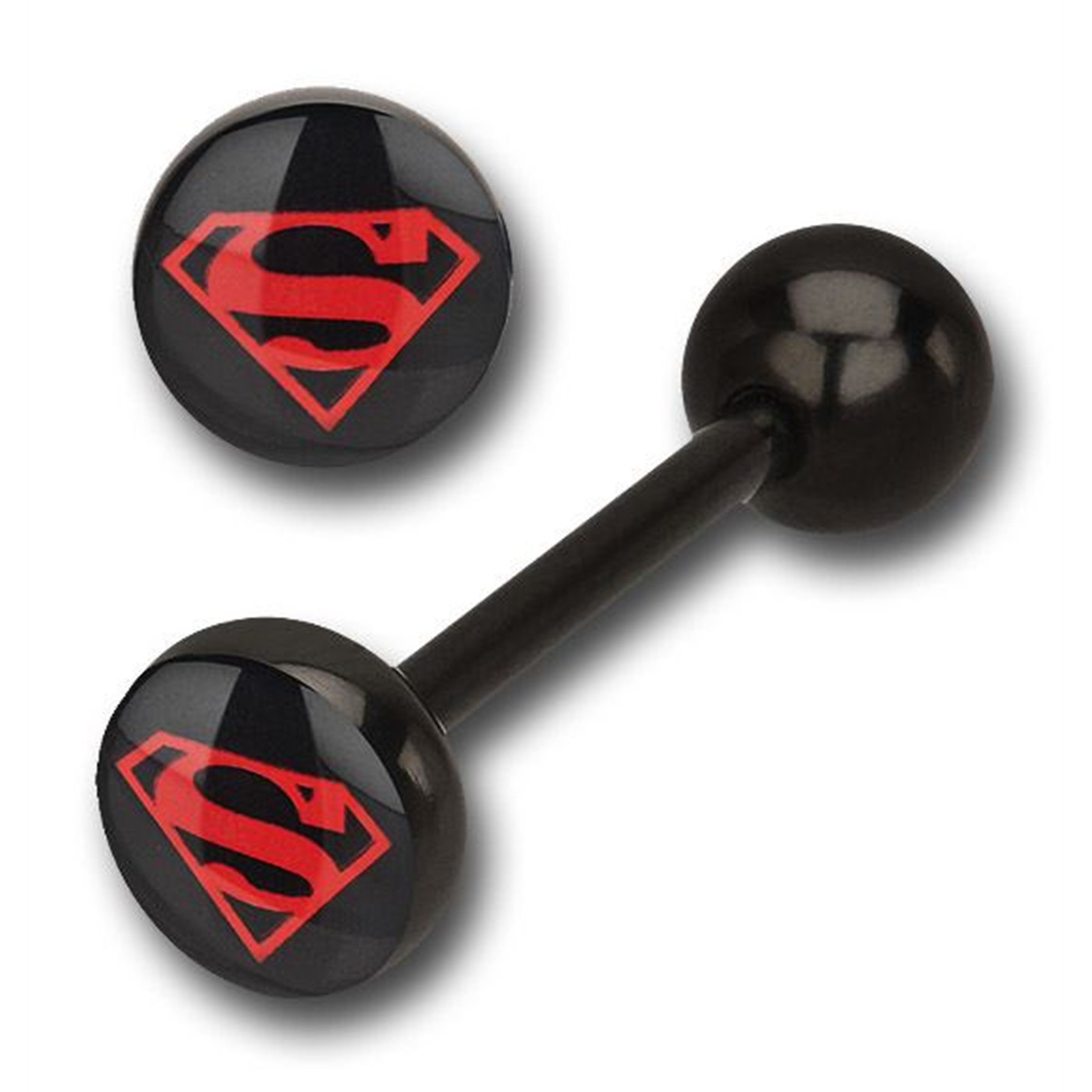 Superman Red and Black 316L Surgical Steel Barbell, Black