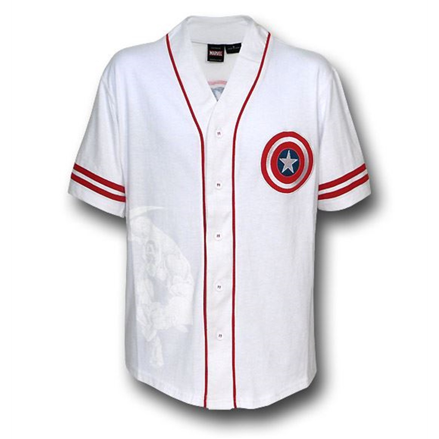 Captain America Steve Rogers Baseball Jersey, White