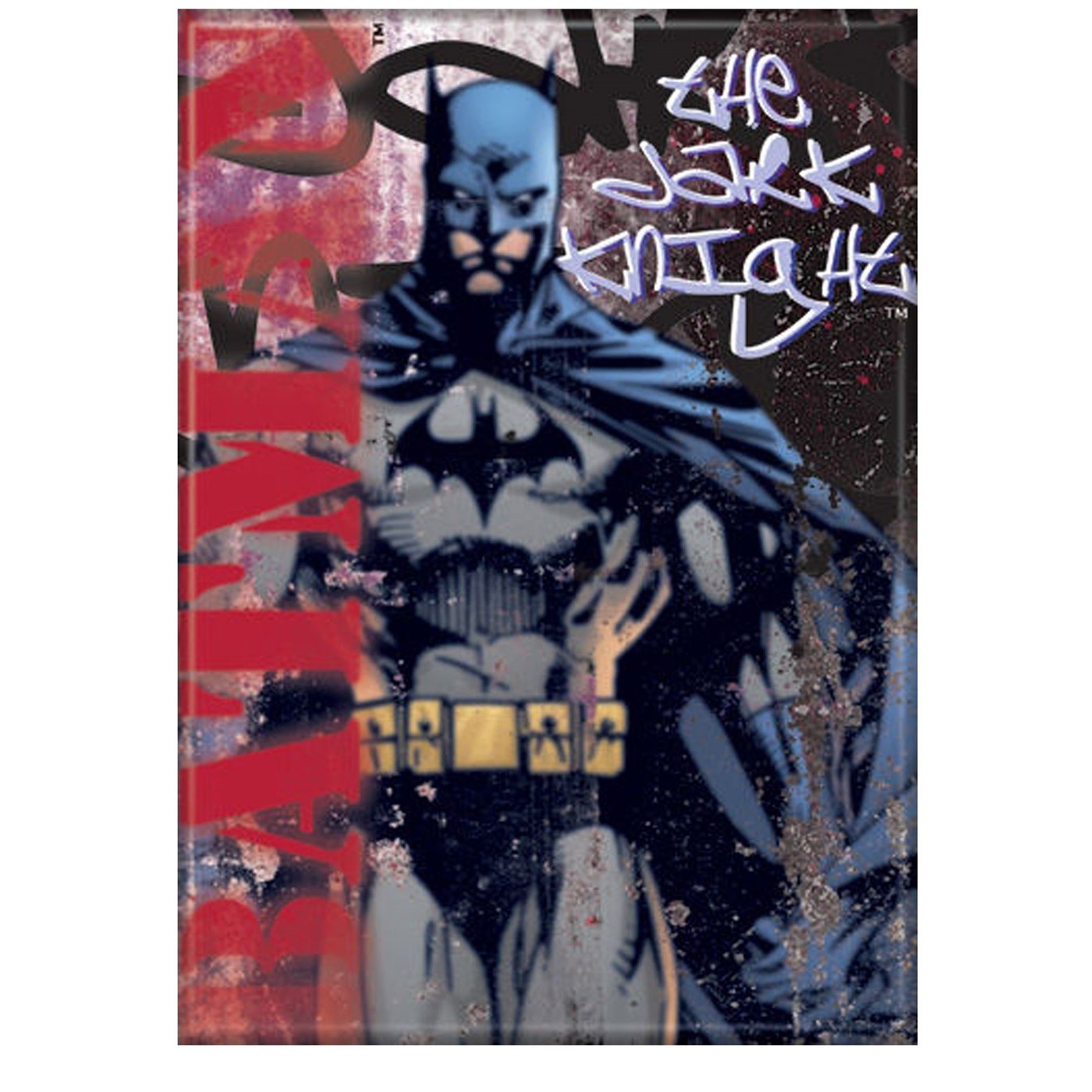 Batman Red Text Magnet, Black