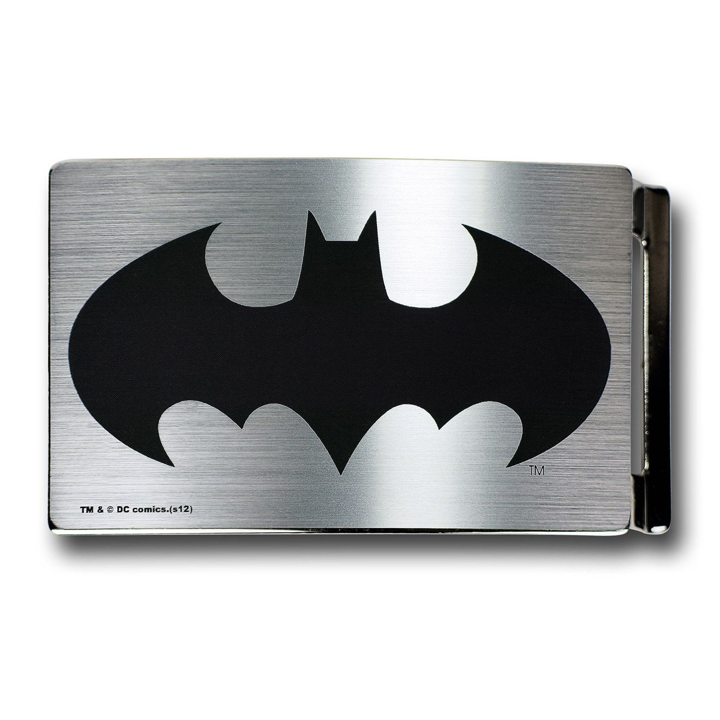 Batman Symbol Brushed Rectangular Belt Buckle, Silver