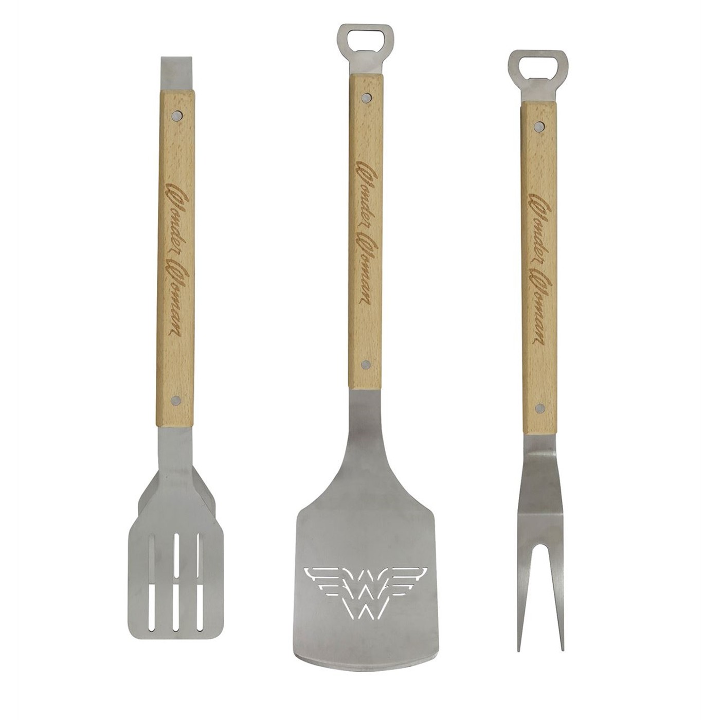 Wonder Woman Grill Tool Set, Silver