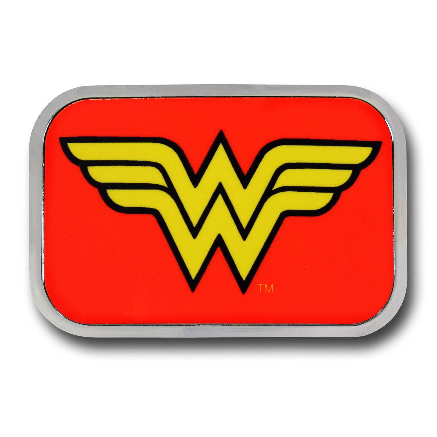 Wonder Woman Symbol Rectangular Belt Buckle, Red