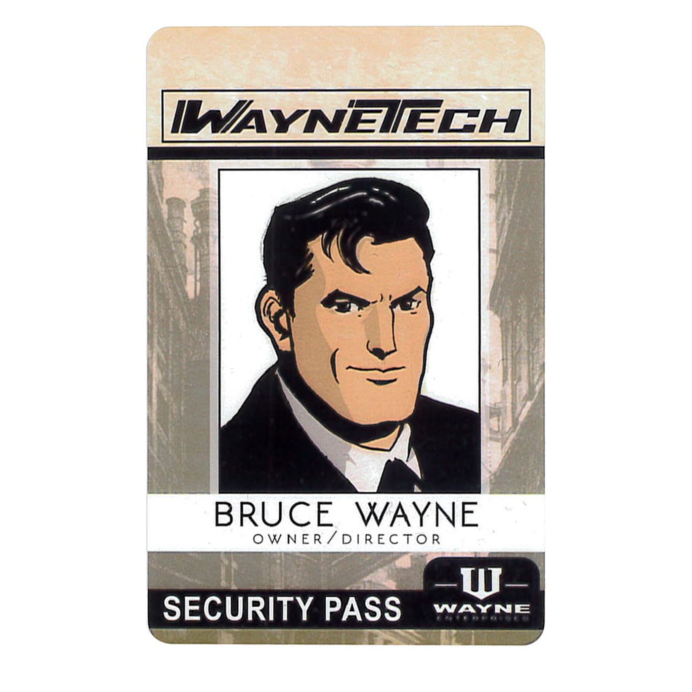 Batman Bruce Wayne Comic Tech Security ID Badge, Black