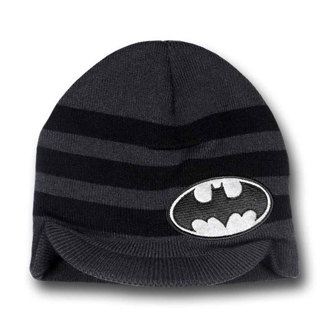 Batman Black and Grey Billed Knit Beanie, Grey