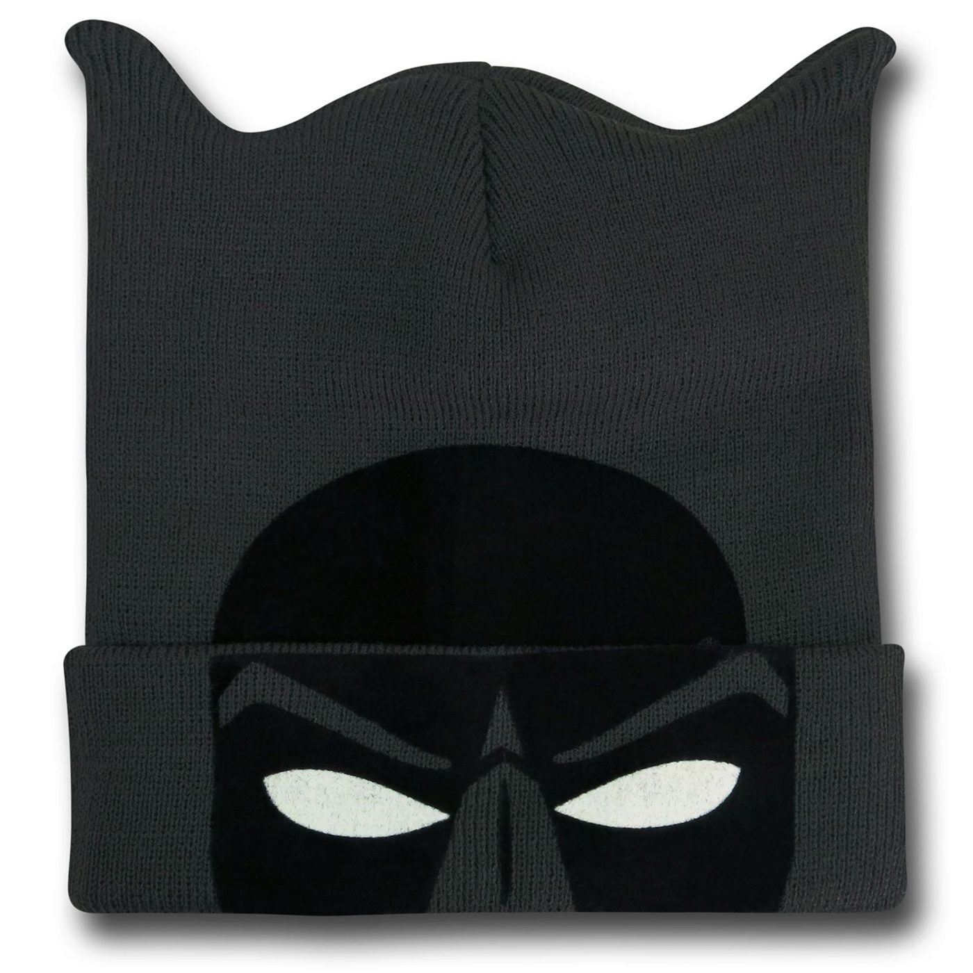 Batman Cuff Flock Mask Beanie, Grey