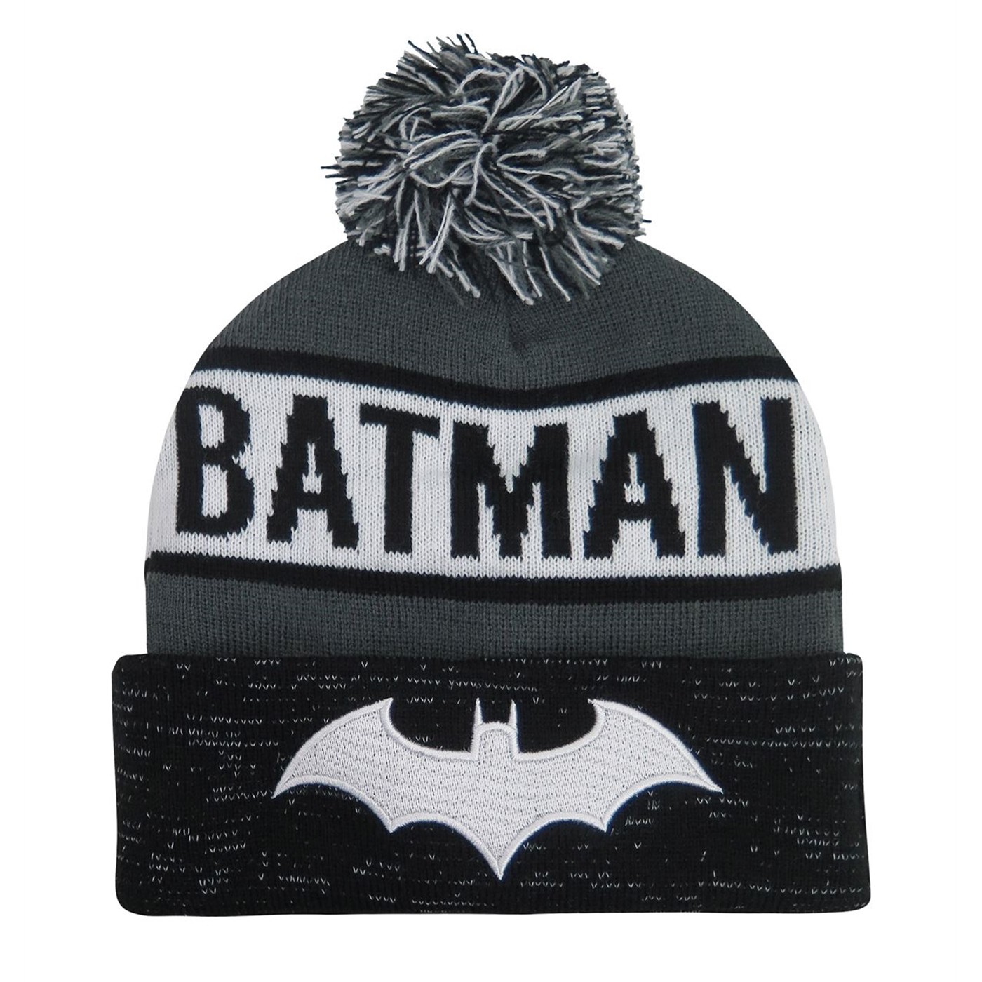 Batman Hush Logo Reflective Cuff Beanie, Black