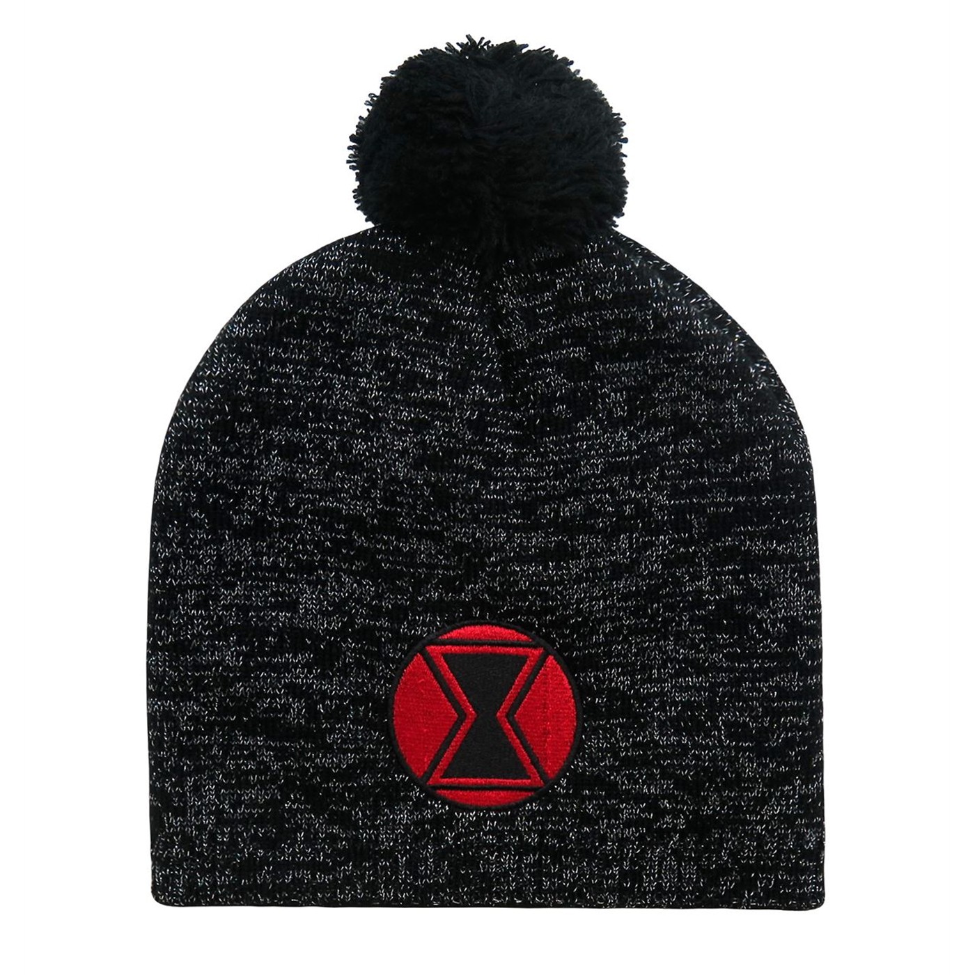 Black Widow Symbol Pom Pom Beanie, Black