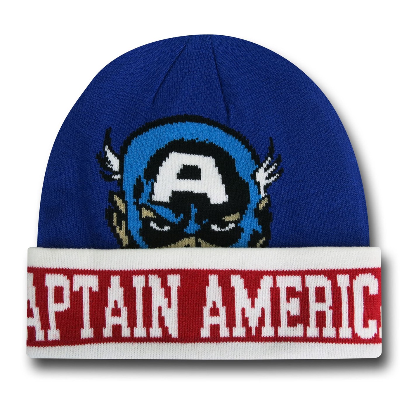 Captain America Face Beanie, Blue