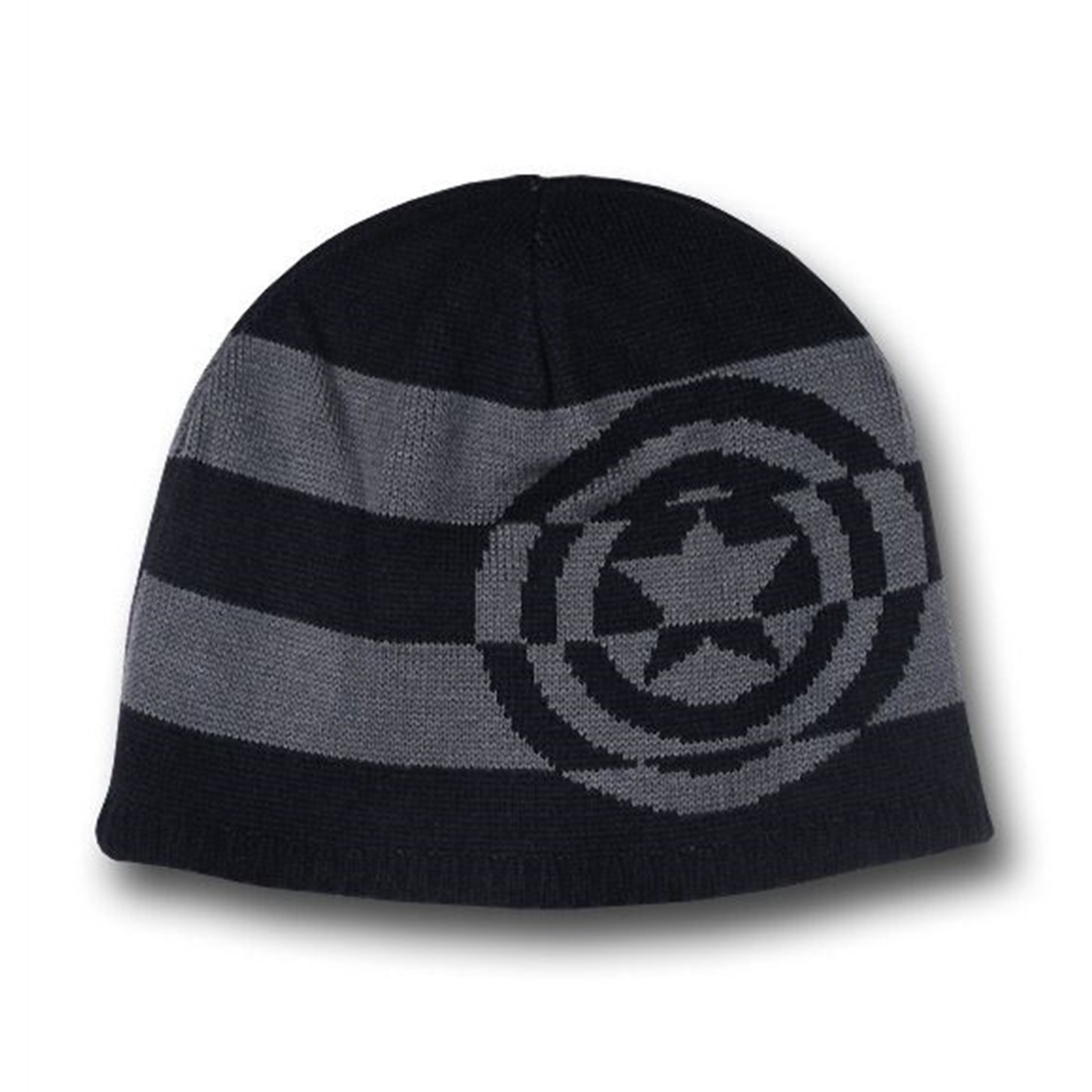 Captain America Reverse Knit Beanie, Black