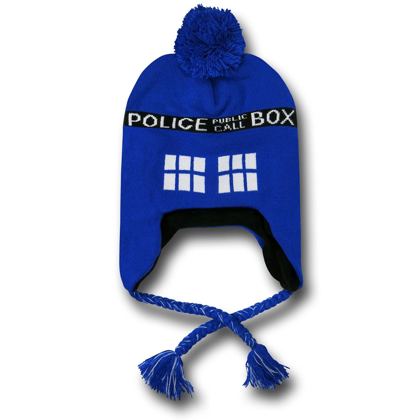 Doctor Who Police Box Laplander Royal Blue Beanie, Blue