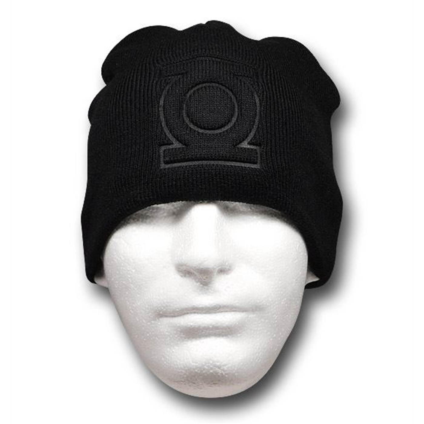 Green Lantern Stamped Symbol Black Beanie, Black