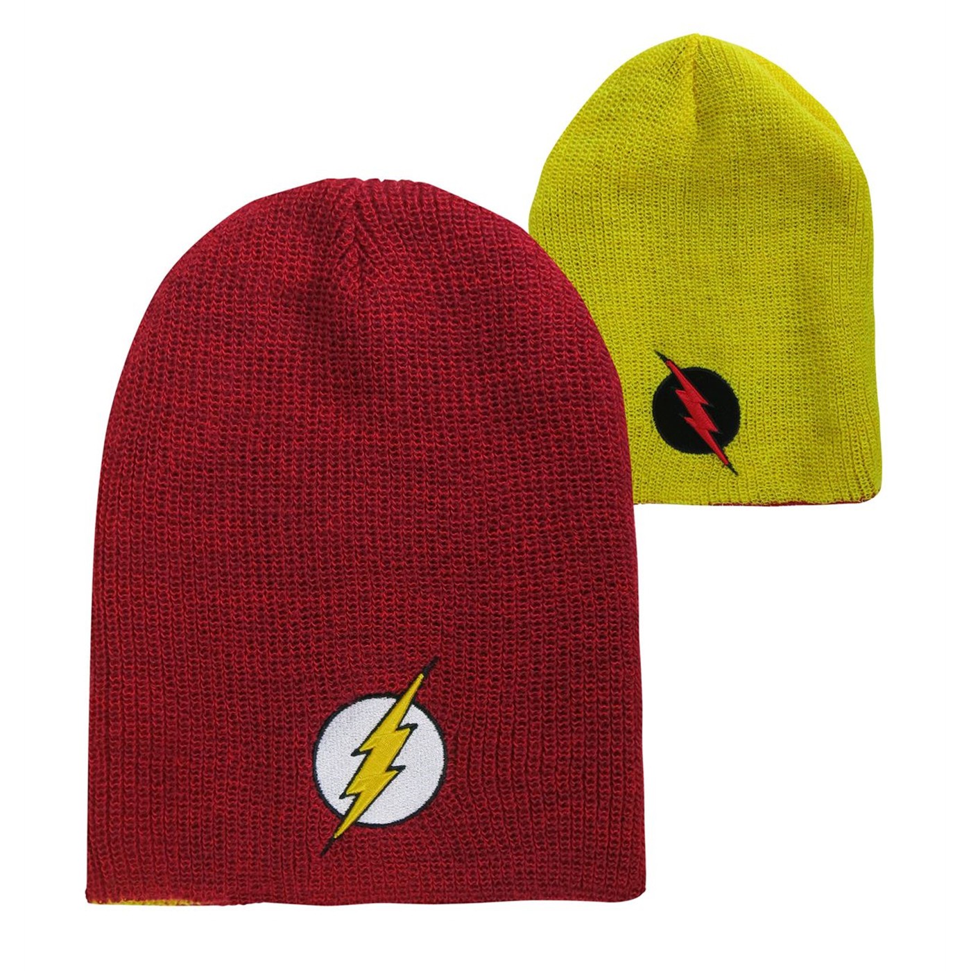 Flash Symbol Reversible Slouch Beanie, Red