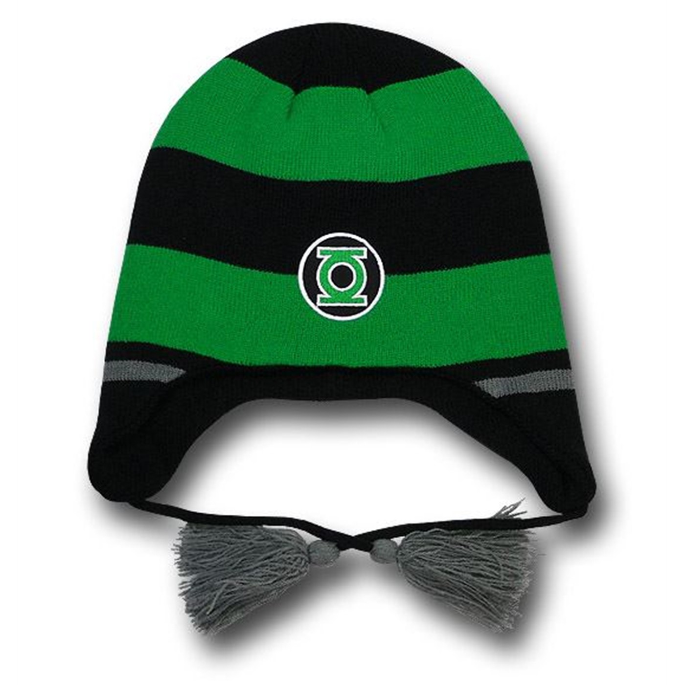 Green Lantern Striped Peruvian Beanie, Green