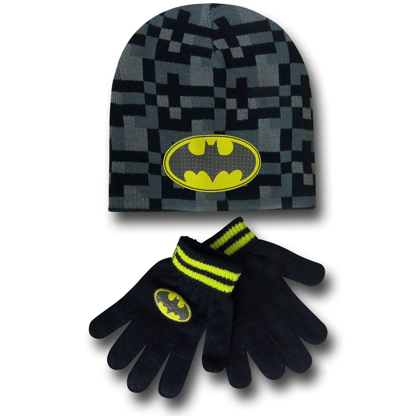 Batman Kids Knit Beanie & Glove Set, Black