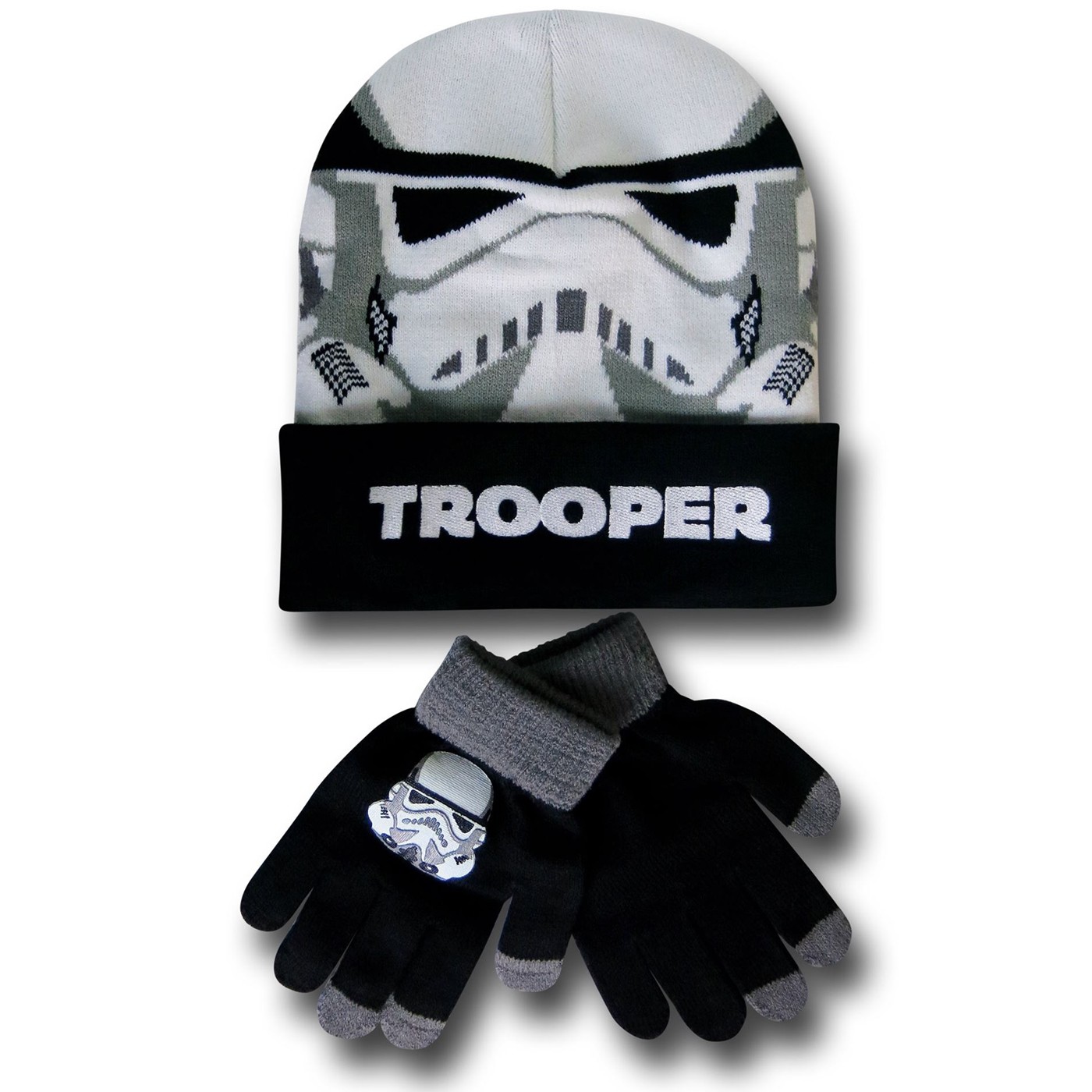 Star Wars Stormtrooper Kids Knit Beanie & Glove Set, White