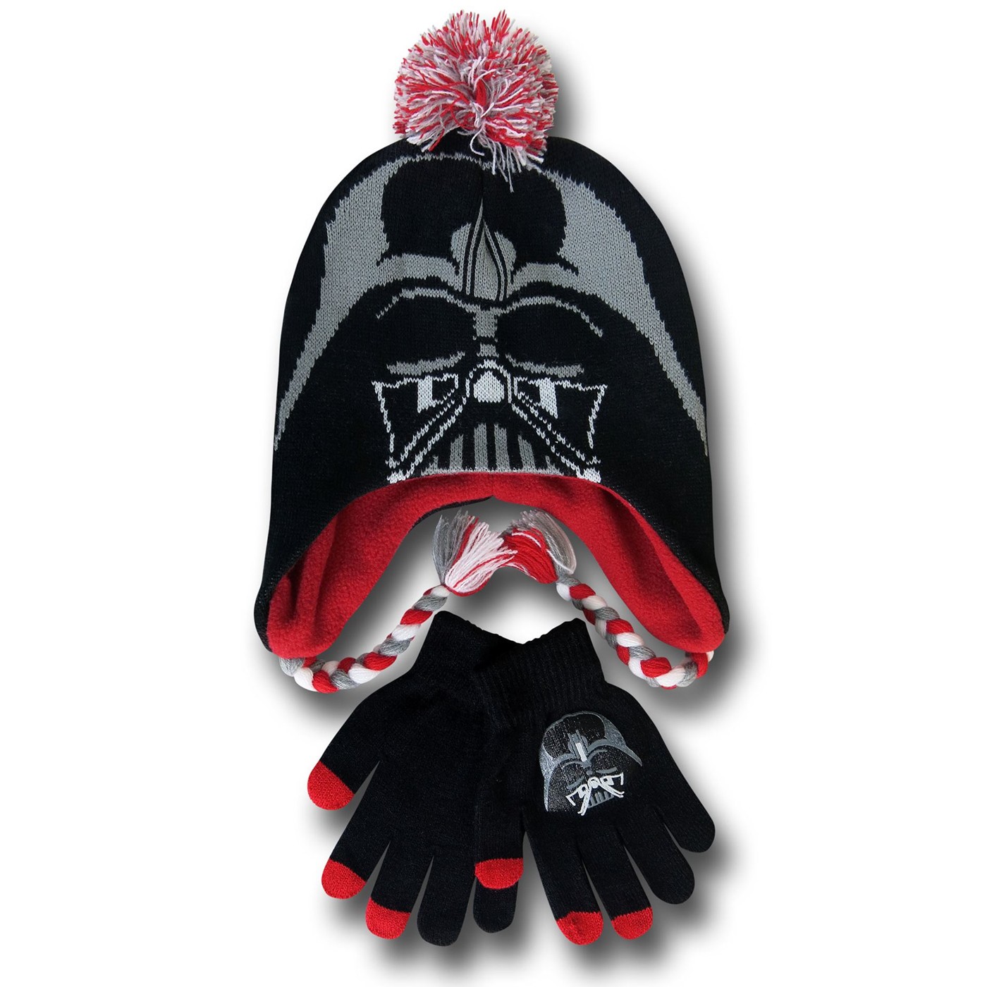 Star Wars Darth Vader Kids Peruvian Beanie & Glove Set, Black