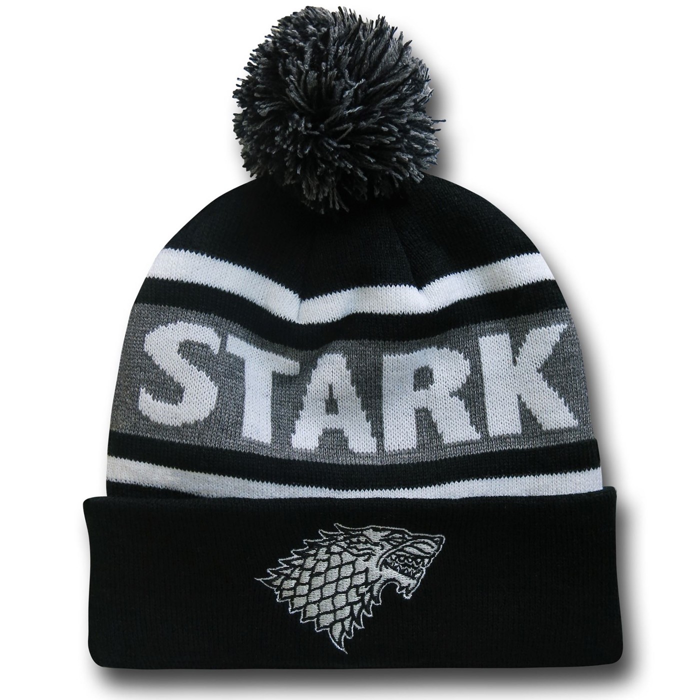 Game of Thrones Stark Pom Pom Beanie, Black